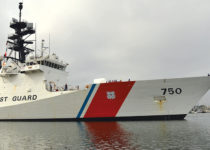 The crew aboard Coast Guard Cutter Bertholf returned to their homeport in Alameda, Calif., following a nearly 90-day deployment, Sept. 4, 2018. The crew deployed to the Hawaiian Islands and southern California where crewmembers participated in Rim of the Pacific (RIMPAC) 2018, the world’s largest multi-national naval exercise. U.S. Coast Guard photo by Petty Officer 1st Class Matthew S. Masaschi.